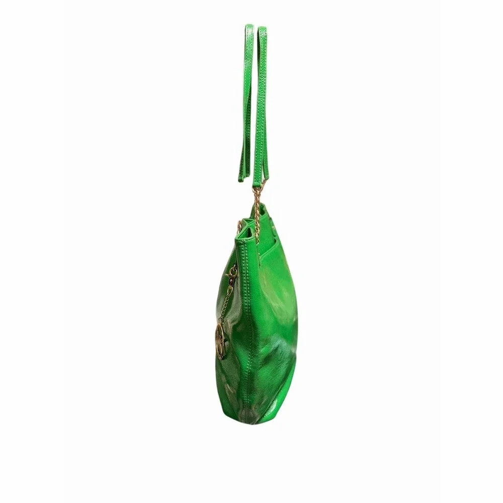 Michael Kors Green Jet Set Patent Leather Tote Bag - Picture 3 of 7